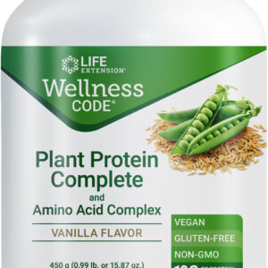 Life Extension Wellness Code Plant Protein Complete & Amino Acid Complex (Vanilla) 450 g