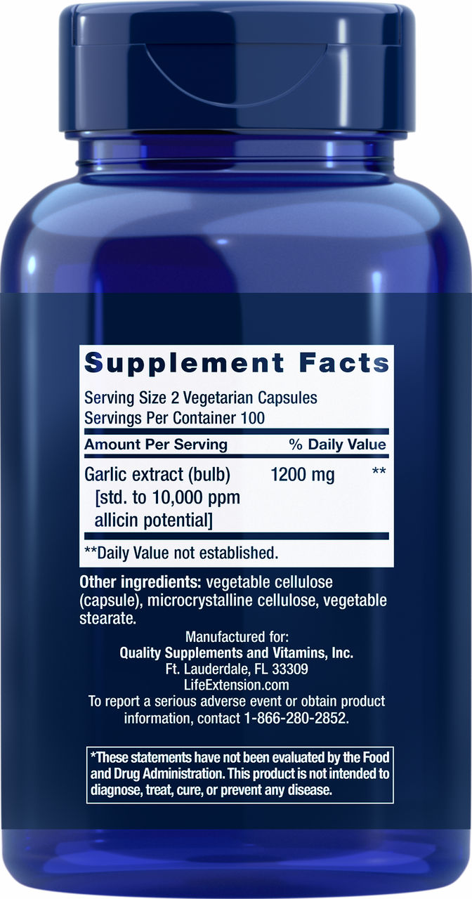 Life Extension Optimized Garlic 200 Vcaps - Image 2