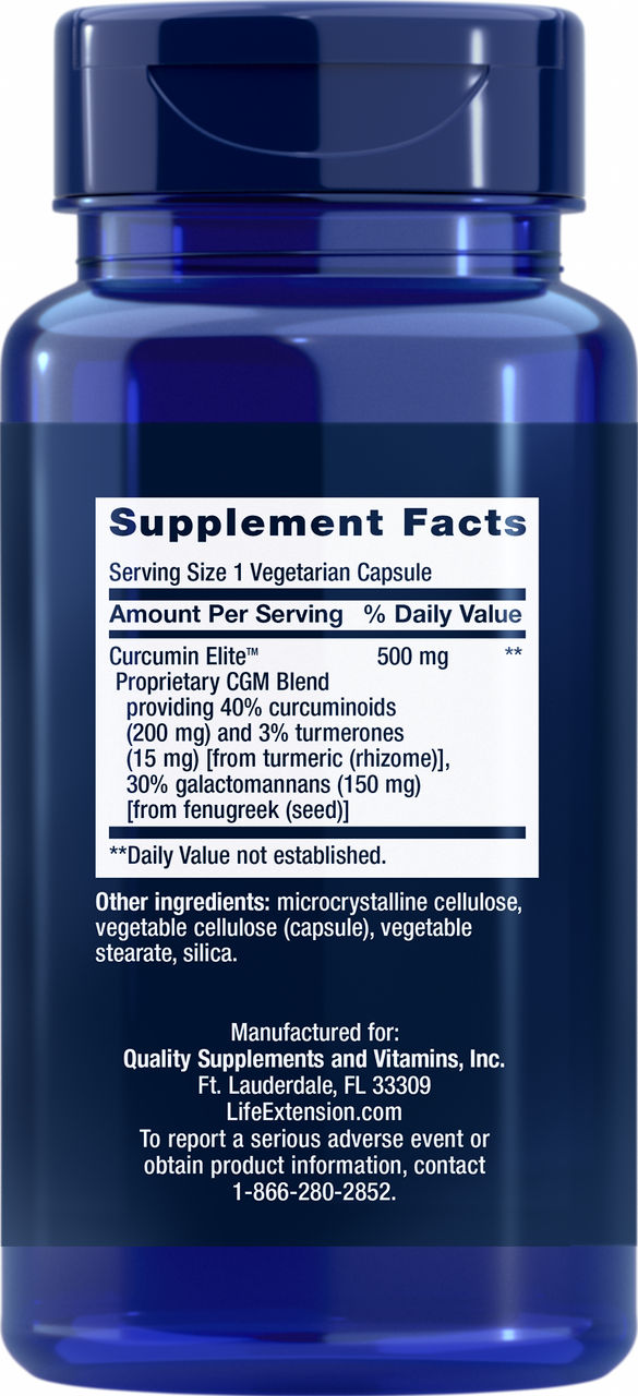 Life Extension Curcumin Elite Turmeric Extract 30 Vcaps - Image 2