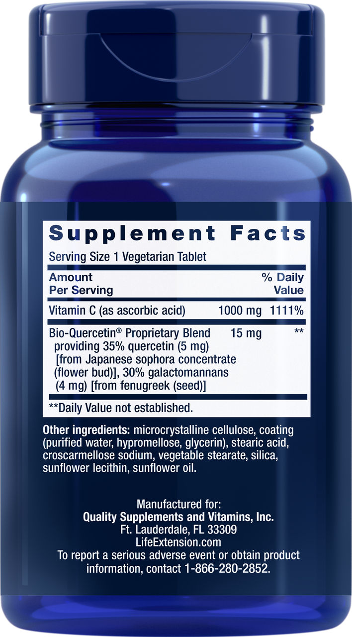 Life Extension Vitamin C and Bio-Quercetin Phytosome 60 Tablets - Image 2