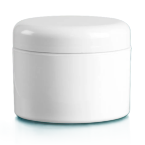 White Plastic Cosmetic Jar with Lid, 10 oz.